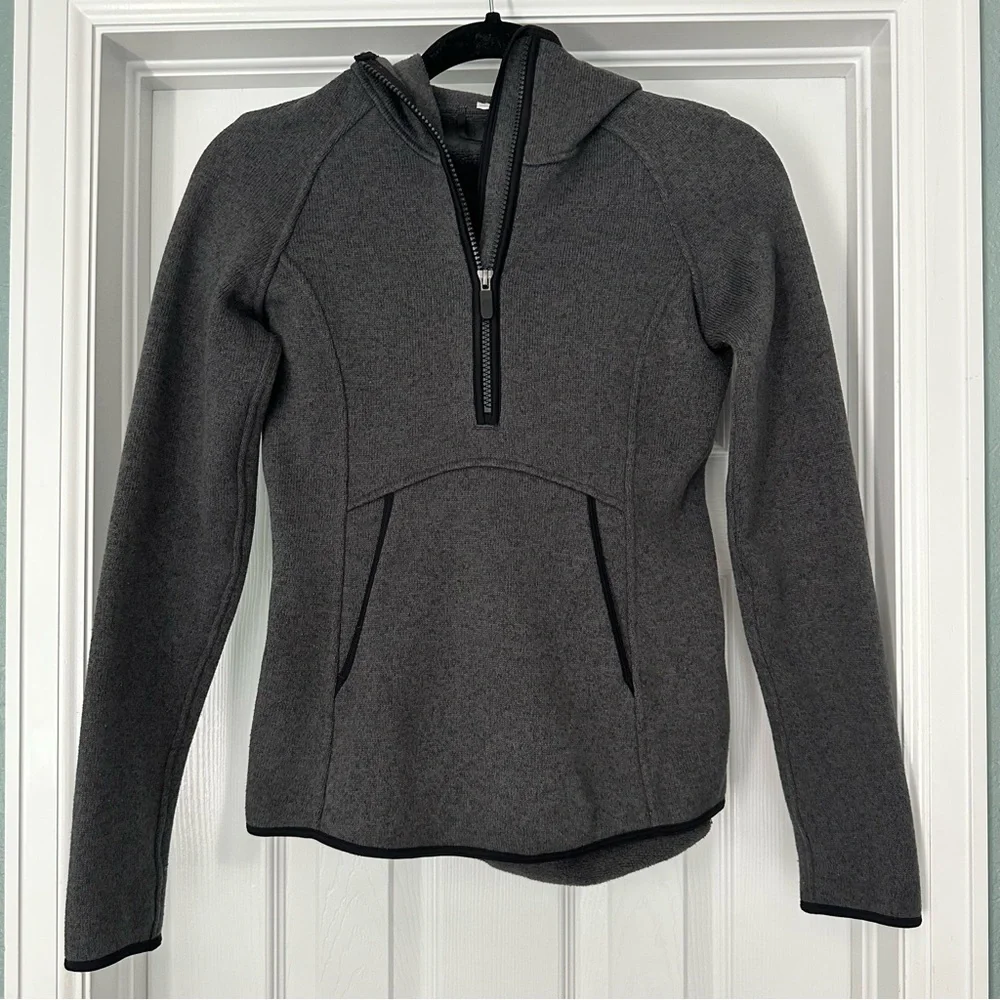 Lululemon Fleece & Thank You Pullover Heathered Black / Black‎ Size 2